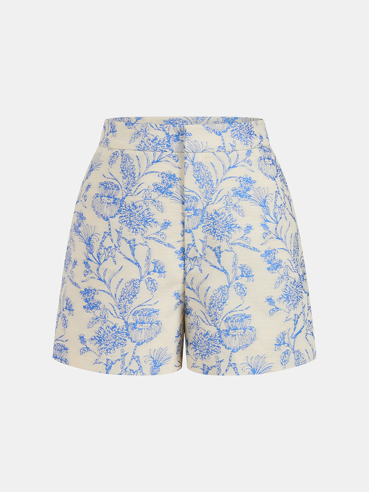 Belted Floral Jacquard Vest & Shorts Set for Women Spring Collection