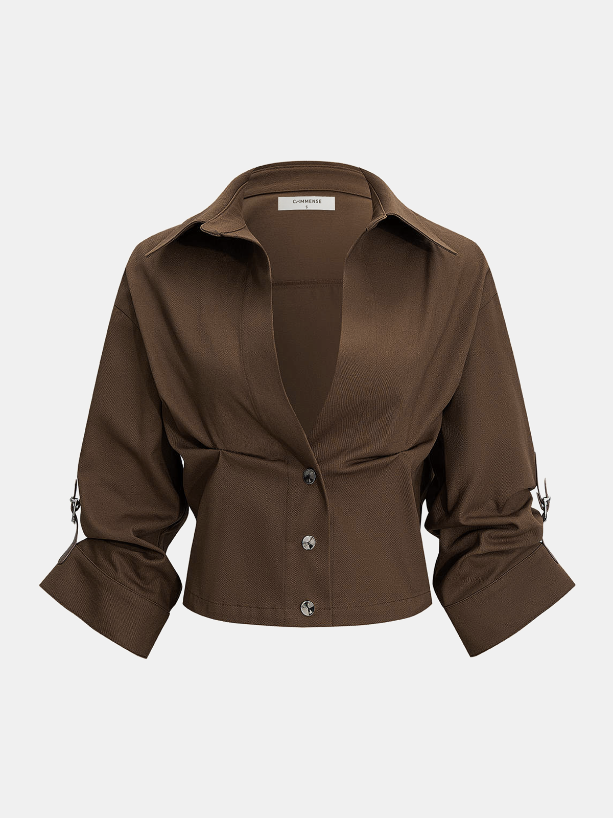 Cropped Collar Buttoned Shirts for Casual Summer Wear
