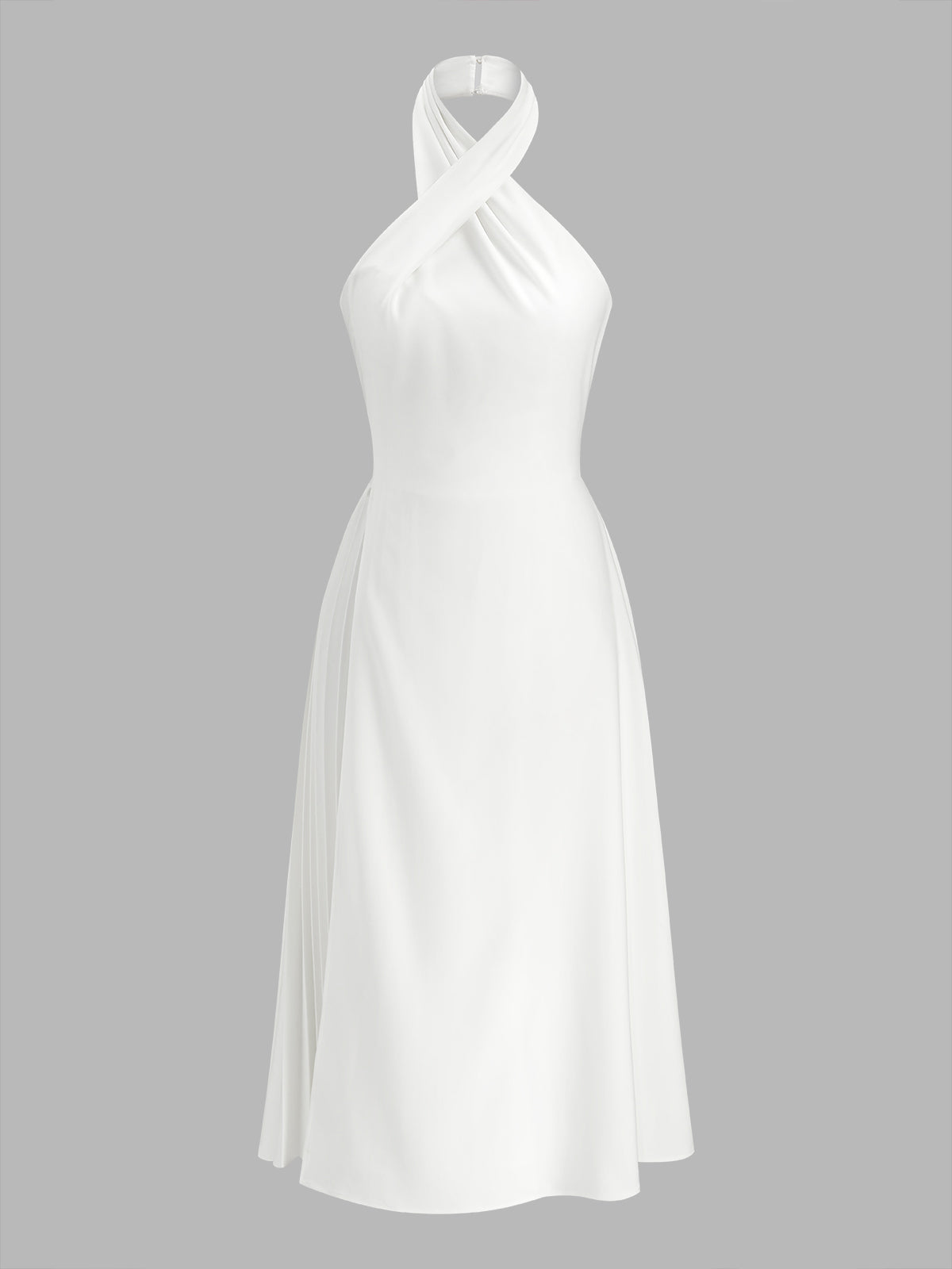 Halter Neck Cross Front Maxi Dress with Elegant Side Slit