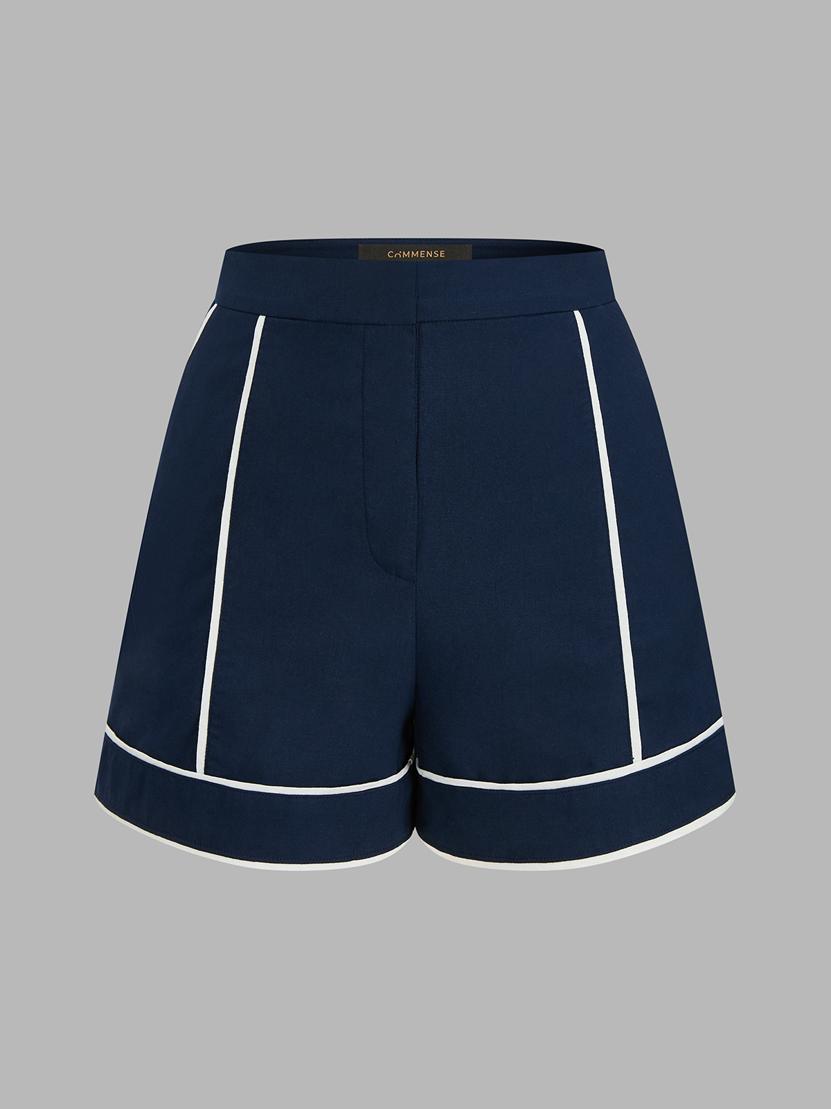 Contrast Trim Cotton Linen Top & Shorts Set for Comfortable Summer Wear