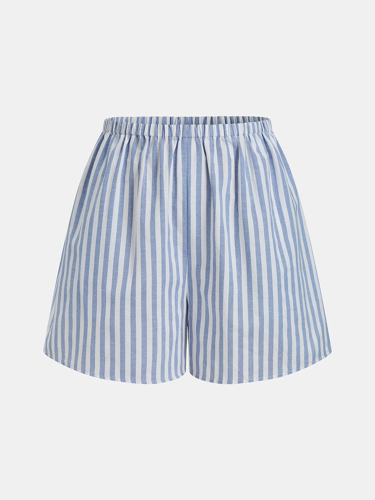 Striped Cotton Blend Cutout Top & Shorts Set for Summer Casual Wear