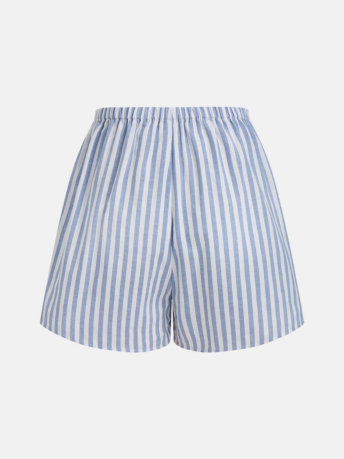 Striped Cotton Blend Cutout Top & Shorts Set for Summer Casual Wear