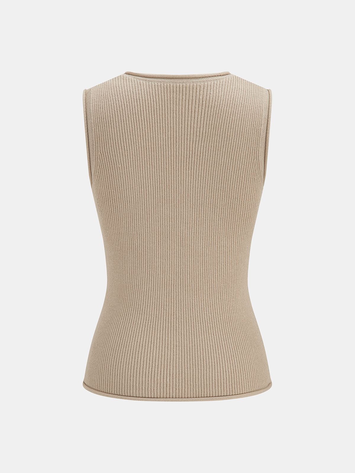 Metal Stud Embellished Knit Vest with Sleeveless Design for Women