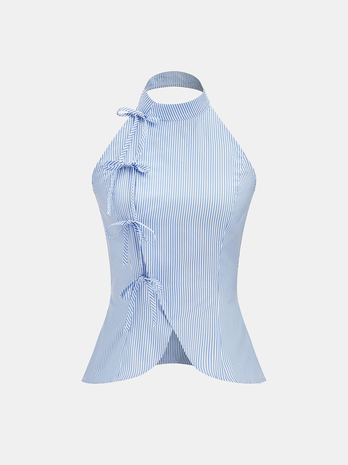 Bow Tie Striped Halter Tank Top for Summer Casual Wear