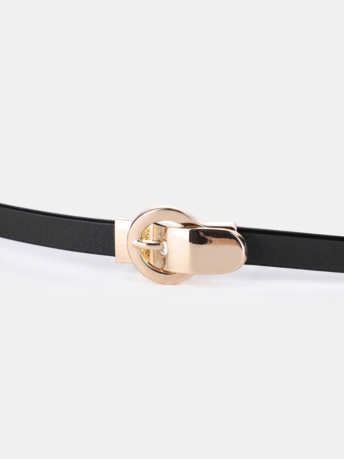 Slim Metal Buckle Leather Waist Belt for Women's Fashion Styling