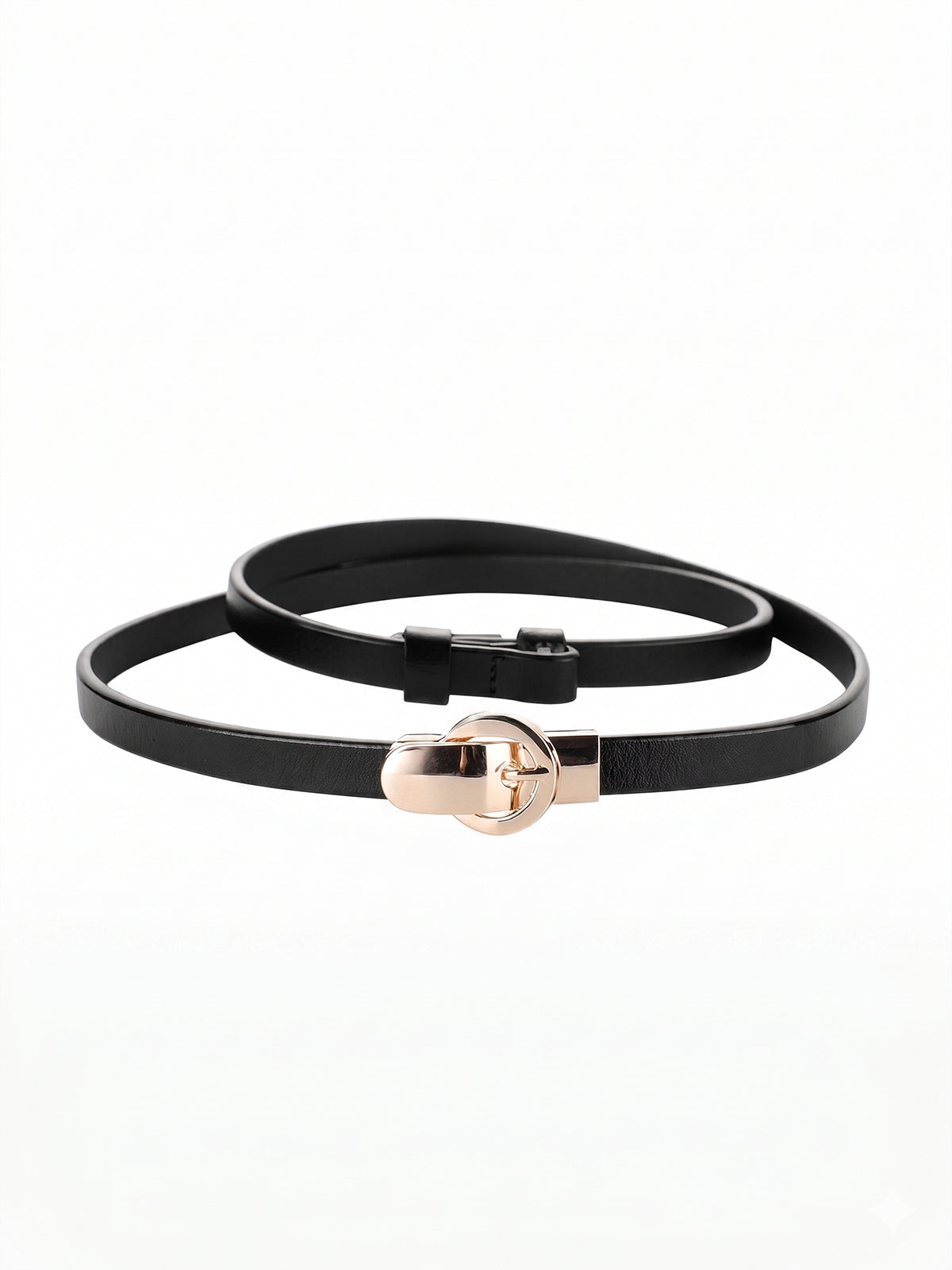 Slim Metal Buckle Leather Waist Belt for Women's Fashion Styling