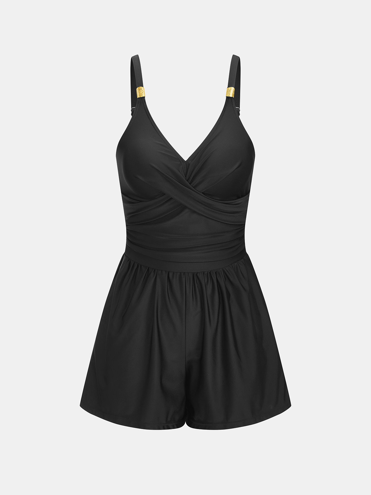 V-Neck Twist One Piece Romper Swimsuit for Women Summer Beachwear