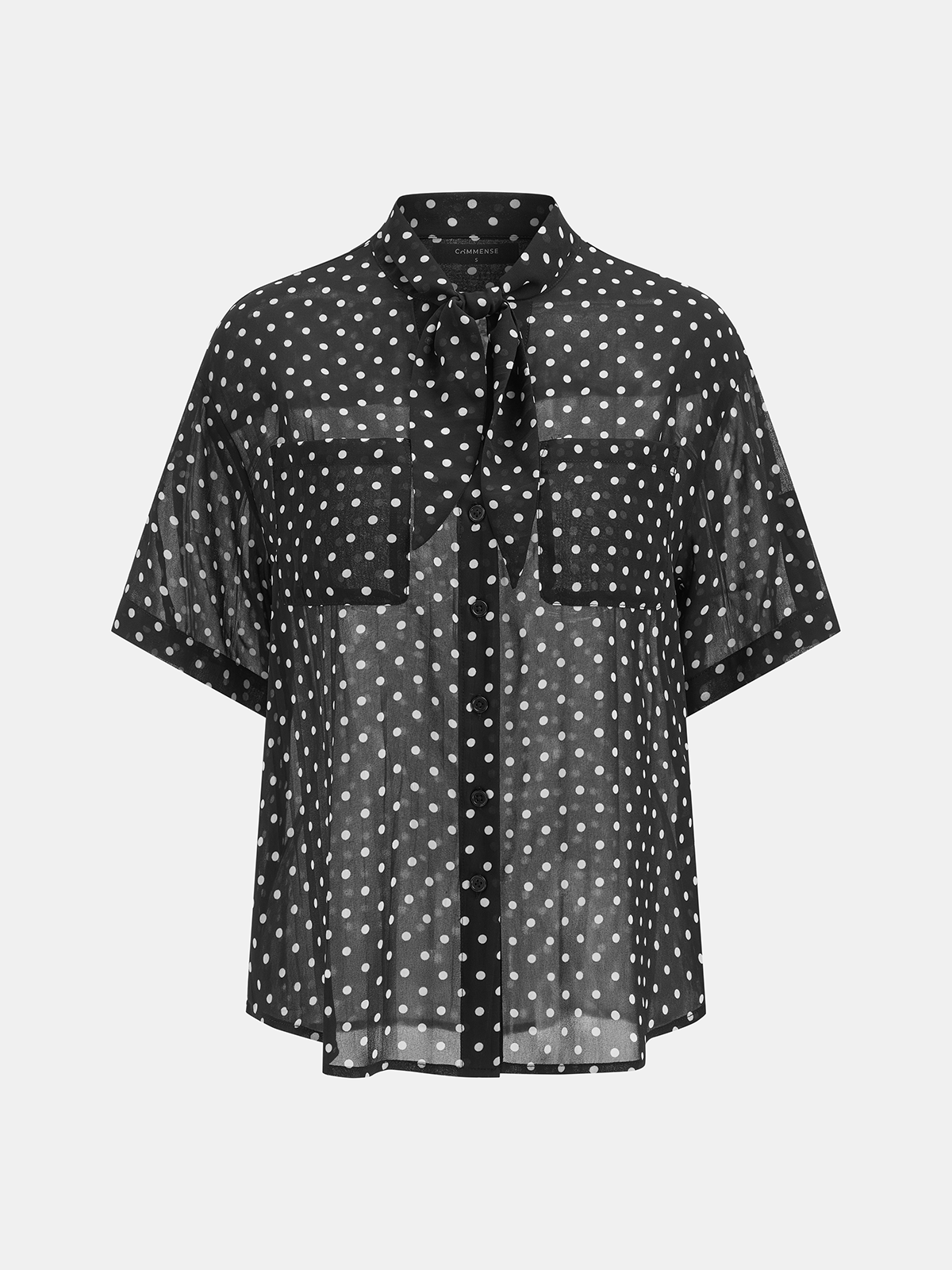 Polka Dot Sheer Shirt & Mini Skirt Set Trendy Women’s Ensemble
