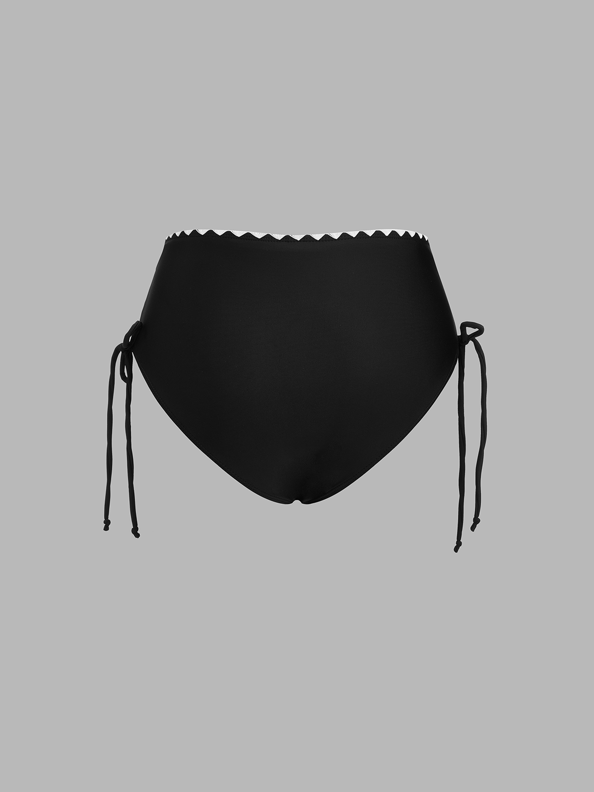 Contrast Scallop Trim Halter Two Piece Bikini Swimwear Set for Women