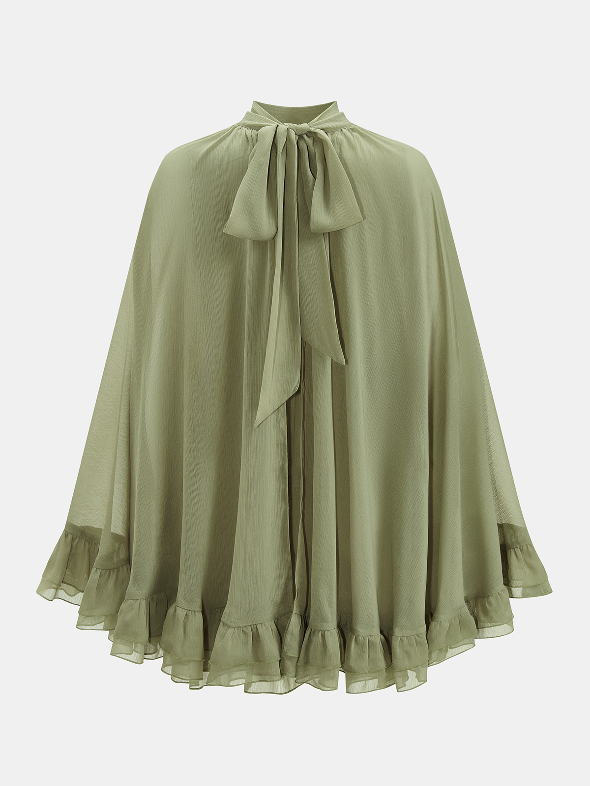 Ruffled Cape & Sleeveless Dress Chiffon Two-Piece Set for Elegant Evening Wear
