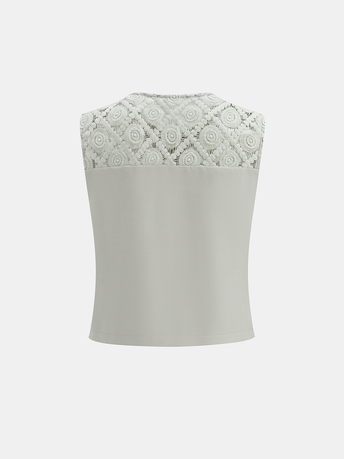 Lace Spliced Vest & Wide Leg Pants Set for Women Elegant Fashion