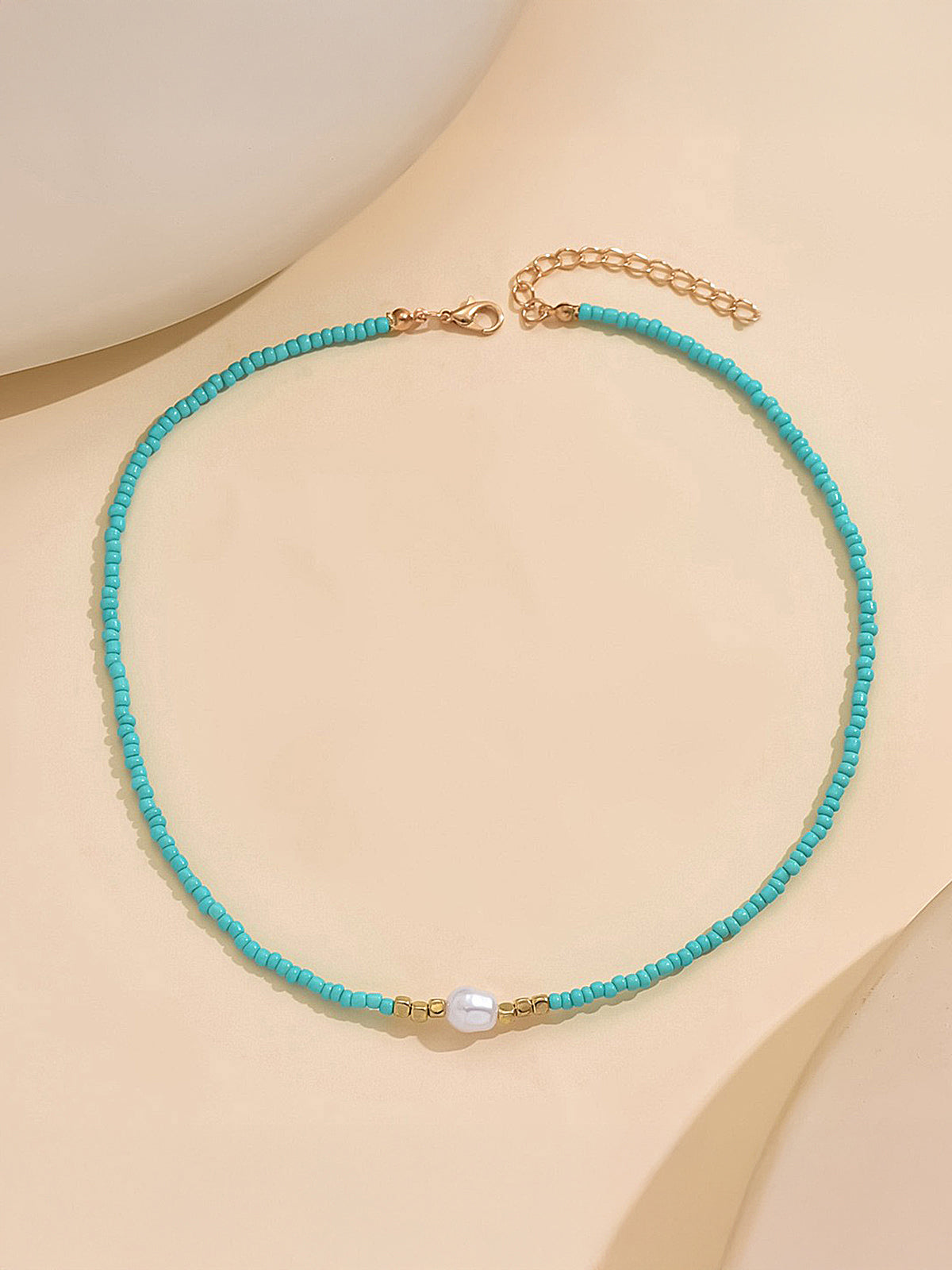 Beaded Pearl Choker Necklace for Women Elegant Style