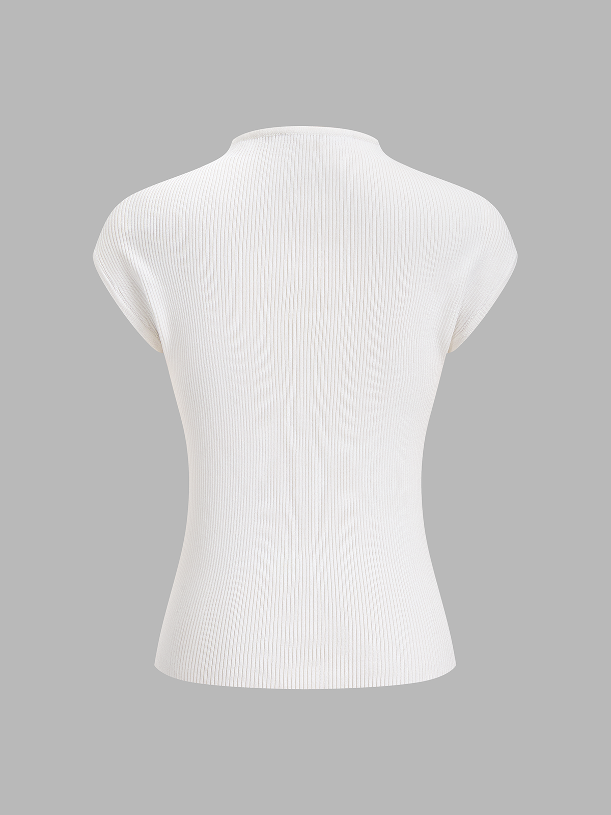 Butterfly Embroidery Keyhole Ribbed Knit Top Women's Casual Spring Wear