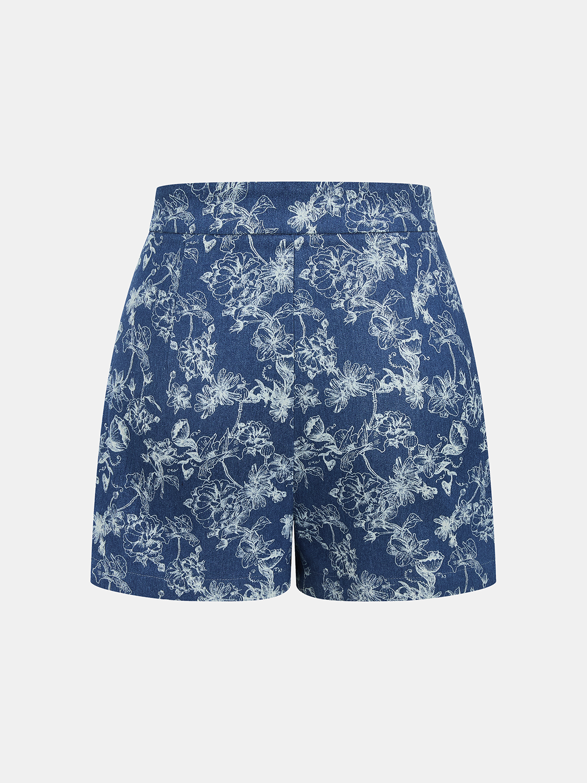 Floral Jacquard Denim Vest & Shorts Set for Spring Casual Wear