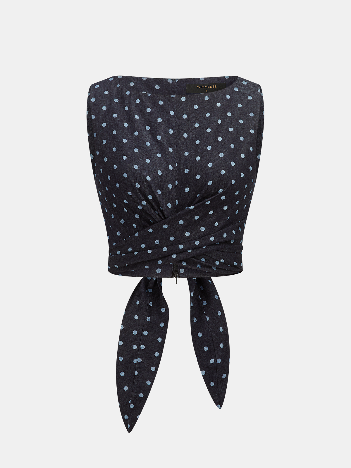 Denim Polka Dot Crop Top & Pants Set Casual Summer Outfit