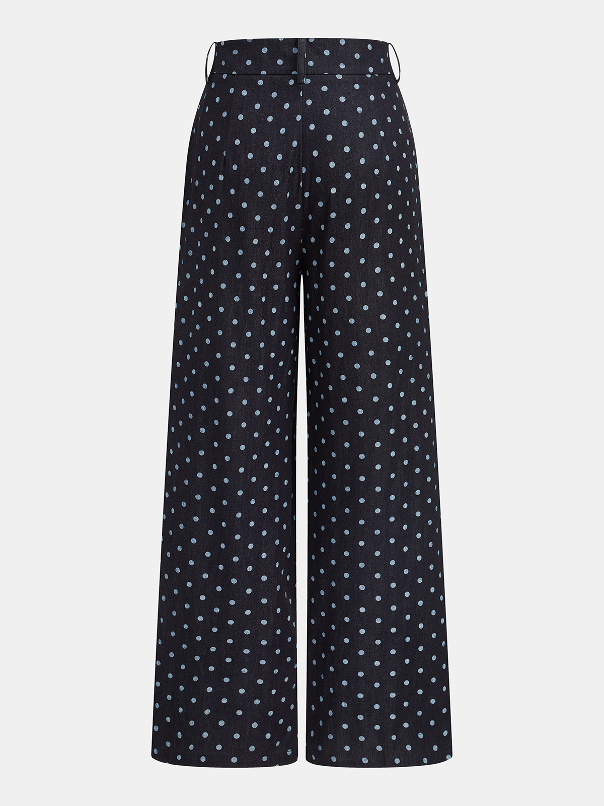 Denim Polka Dot Crop Top & Pants Set Casual Summer Outfit