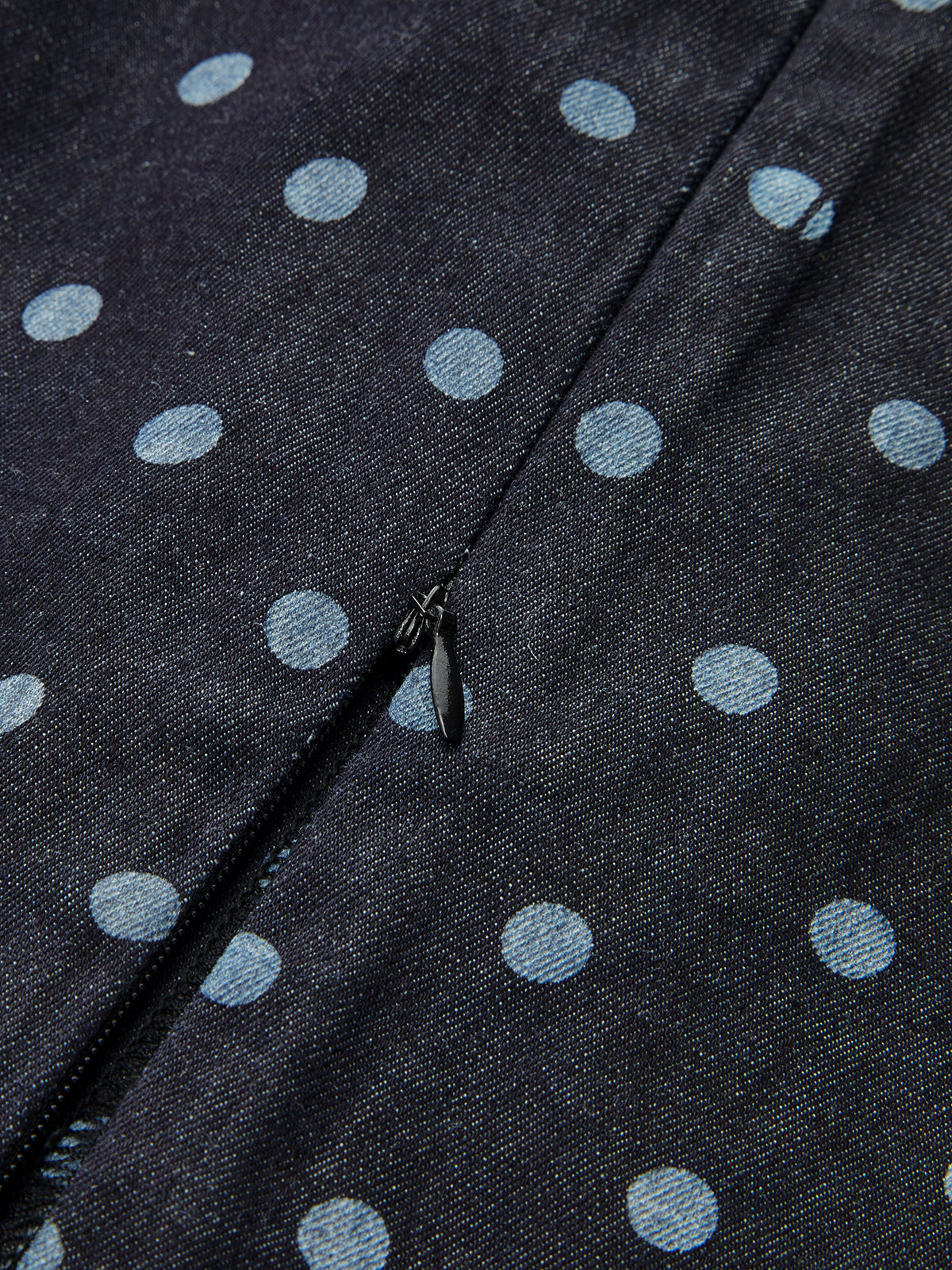 Denim Polka Dot Crop Top & Pants Set Casual Summer Outfit