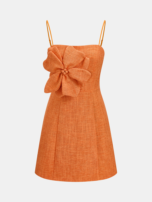 3D Floral Applique Cami Mini Dress for Spring Weddings