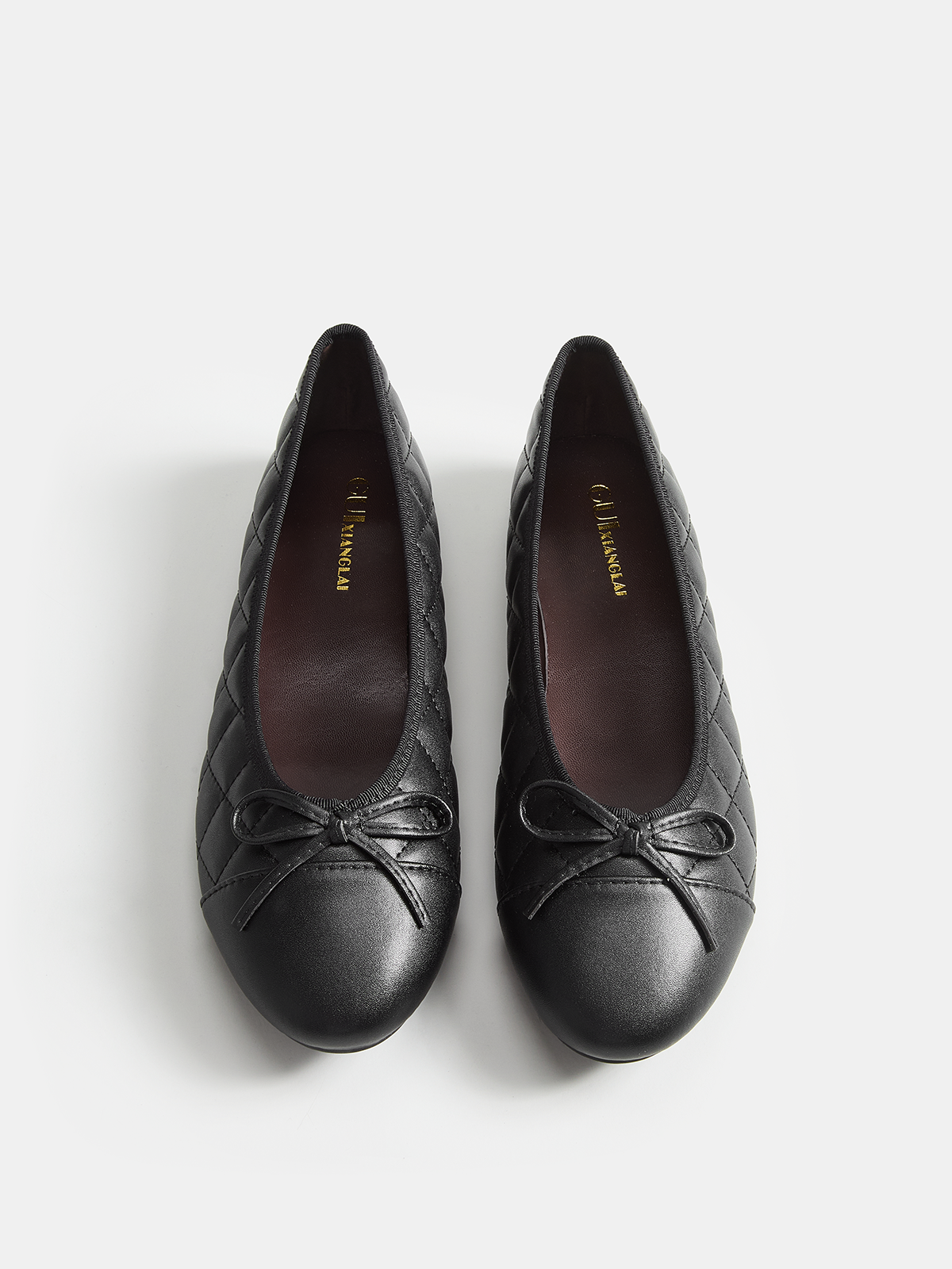 Quilted Bowknot Ballet Flats Comfortable Slip-On Design for Women