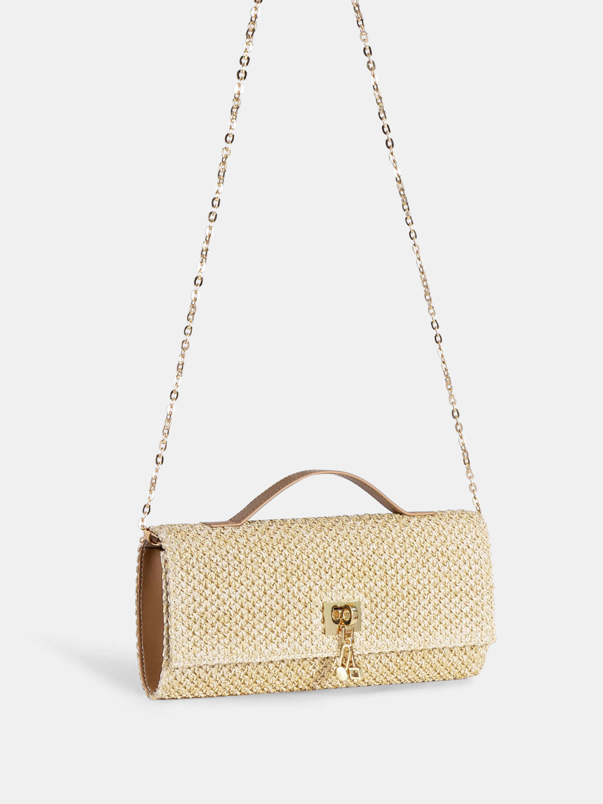 Straw Weave Crossbody Clutch Bag Lightweight Summer Accessory