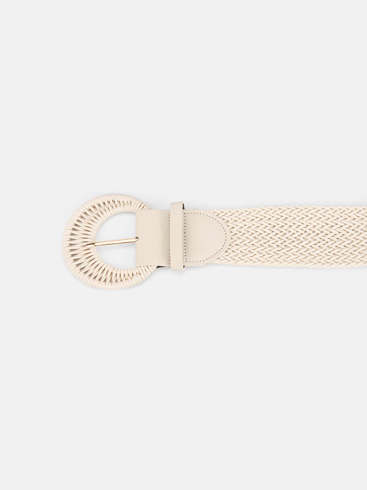 Round Buckle Straw Weave Belt - Adjustable Casual Summer Accessory