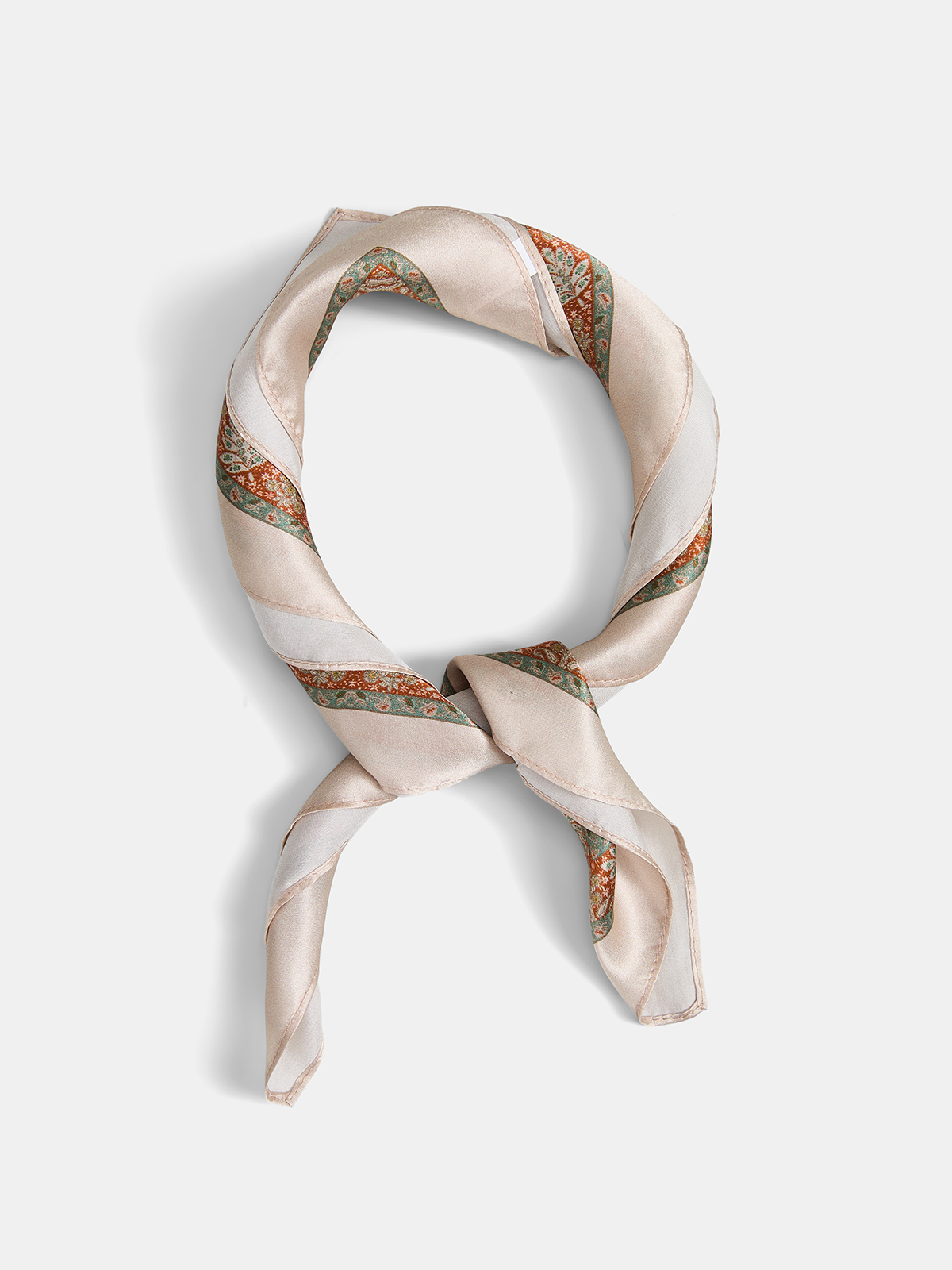 Vintage Paisley Printed Silk Square Scarf, Elegant Lightweight Accessory