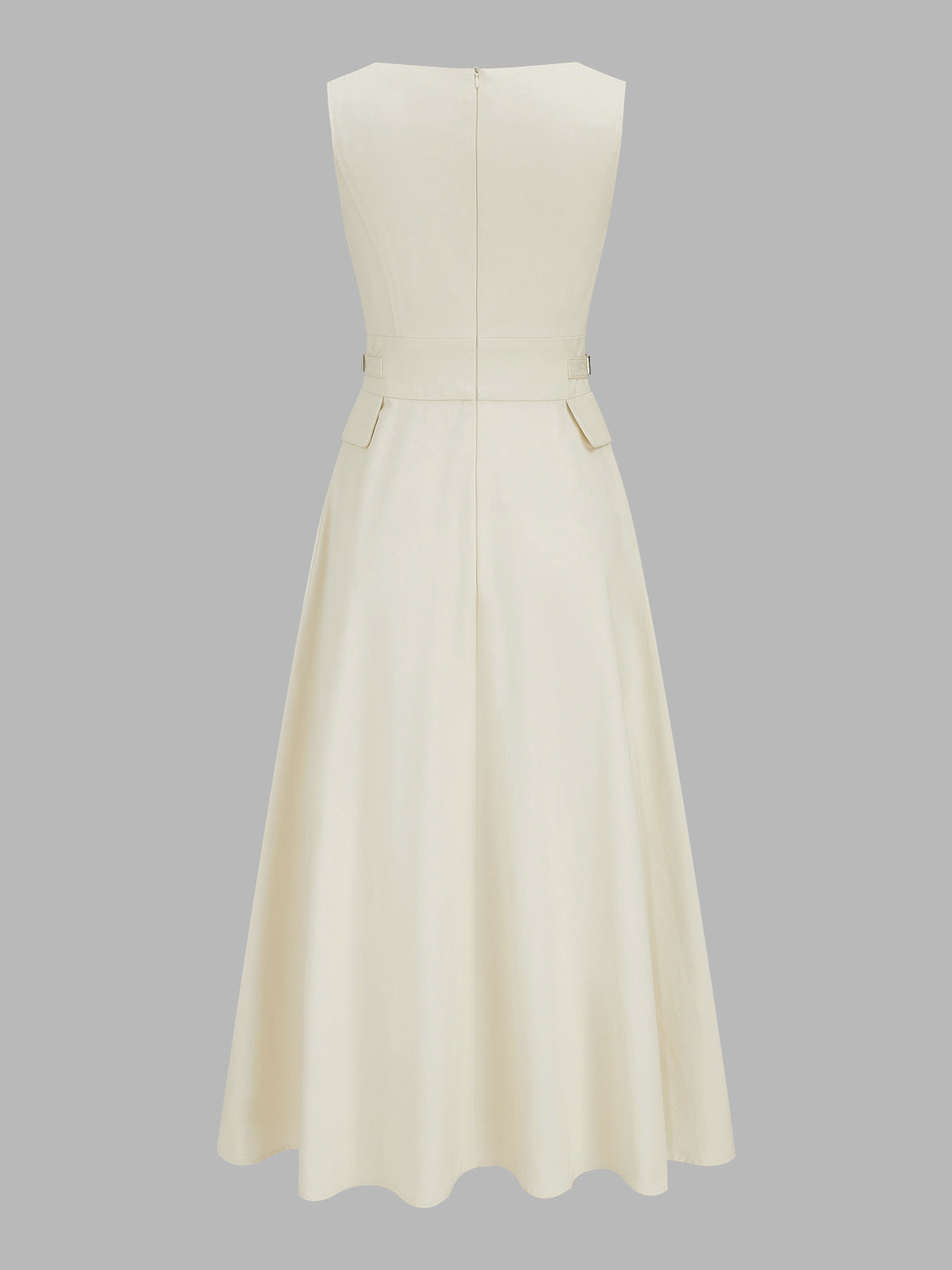 Buckle Waist Sleeveless Maxi Dress for Women, Elegant Evening Party Wear