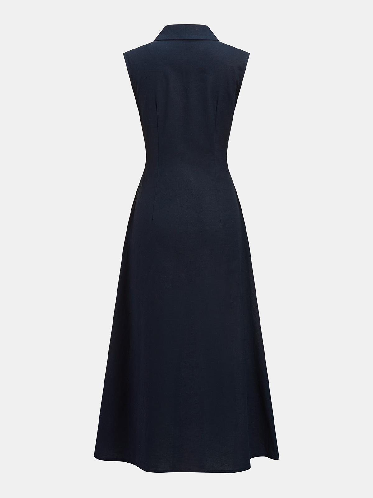 Cotton Linen Sleeveless Shirt Dress for Women Summer Casual
