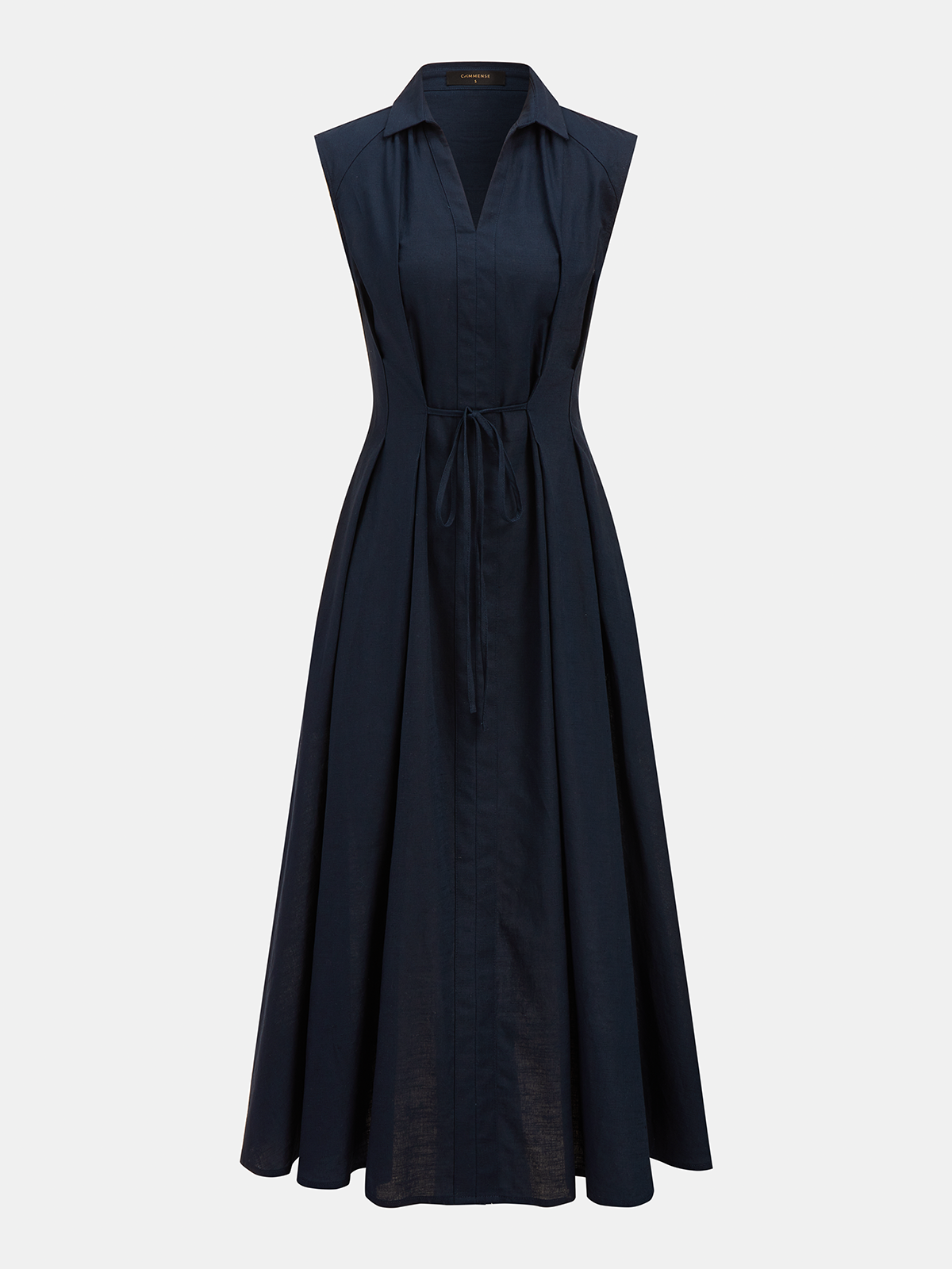 Cotton Linen Sleeveless Shirt Dress for Women Summer Casual