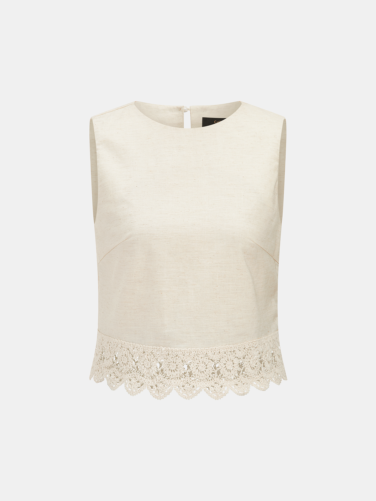 Cotton Linen Lace Trim Two-Piece Pants Set for Women Casual Comfortable