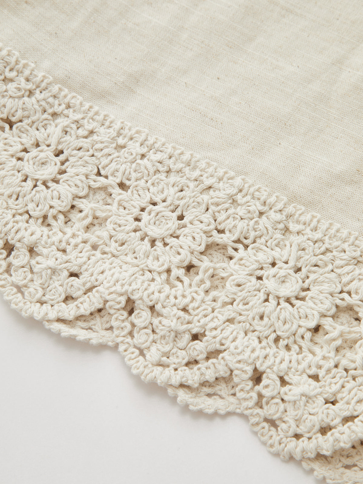 Cotton Linen Lace Trim Two-Piece Pants Set for Women Casual Comfortable
