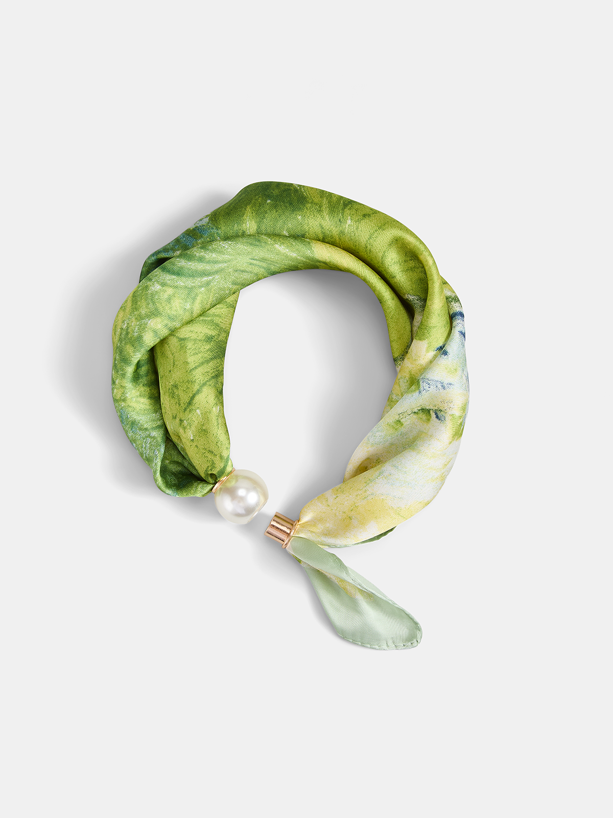 Watercolor Print Magnetic Pearl Scarf Lightweight Fashion Accessory