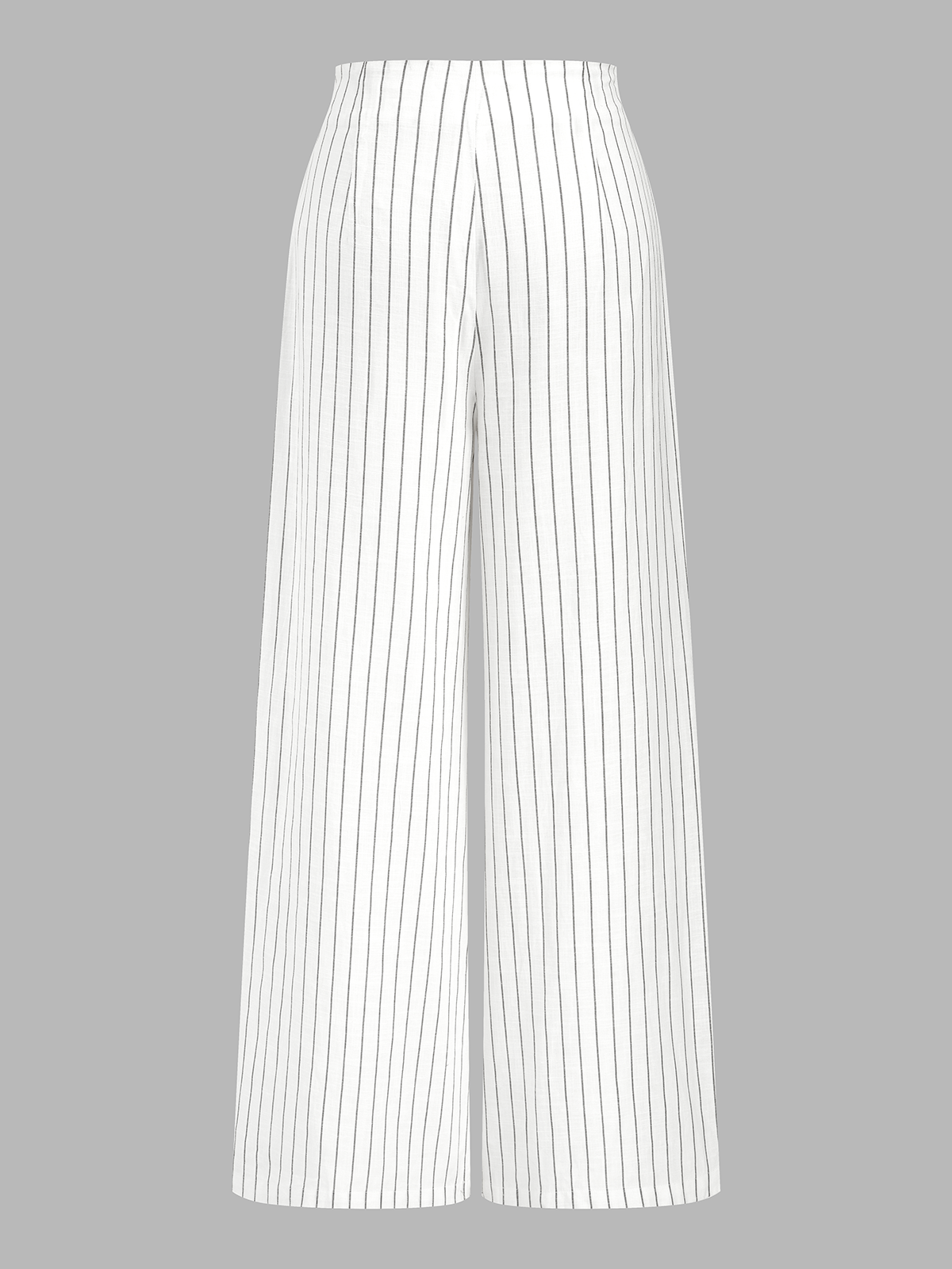 Pinstripe Cotton Linen Wide Leg Pants for Summer Comfort