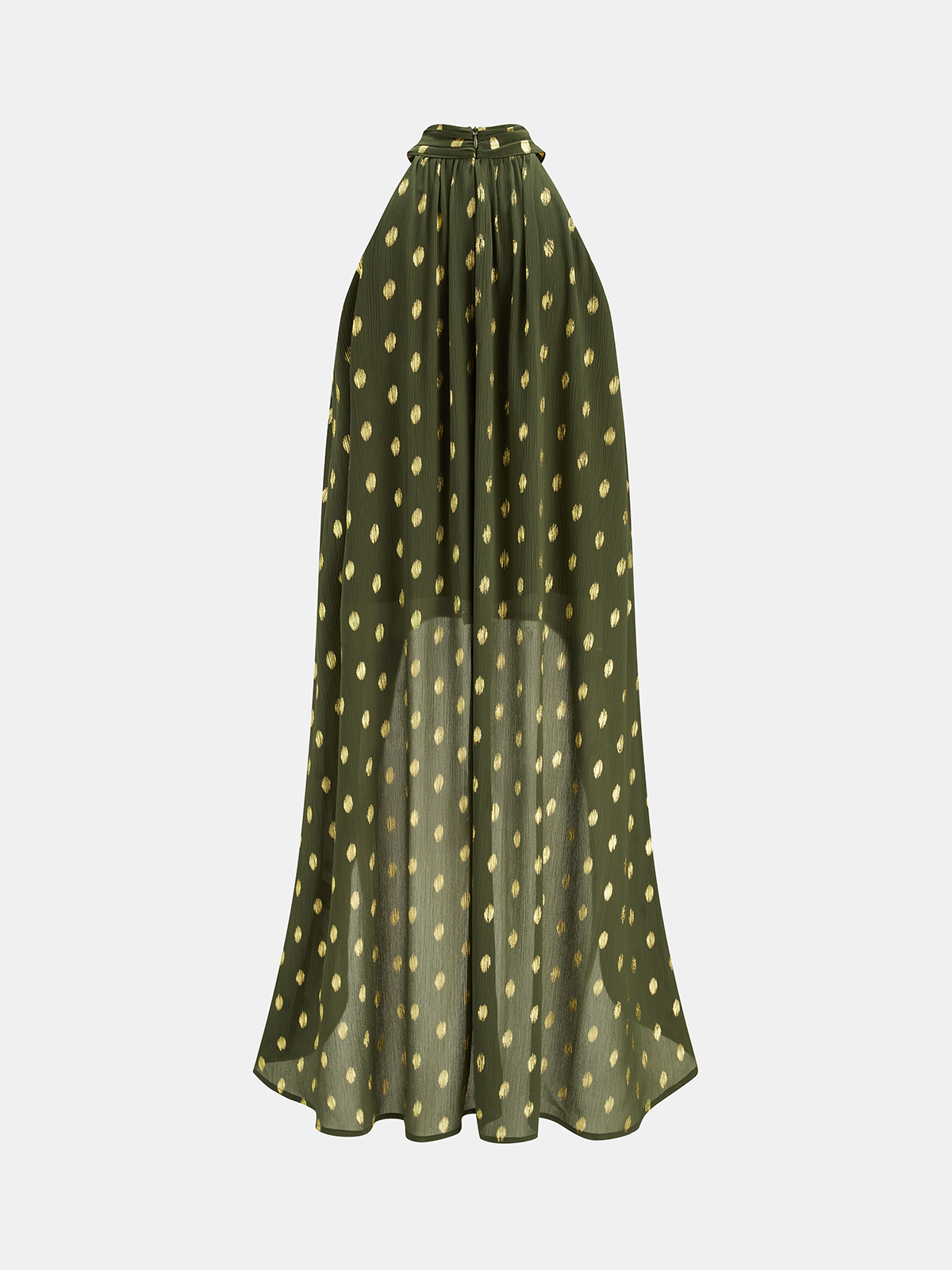 Polka Dot Halter Asymmetrical Blouse Trendy Summer Fashion Top