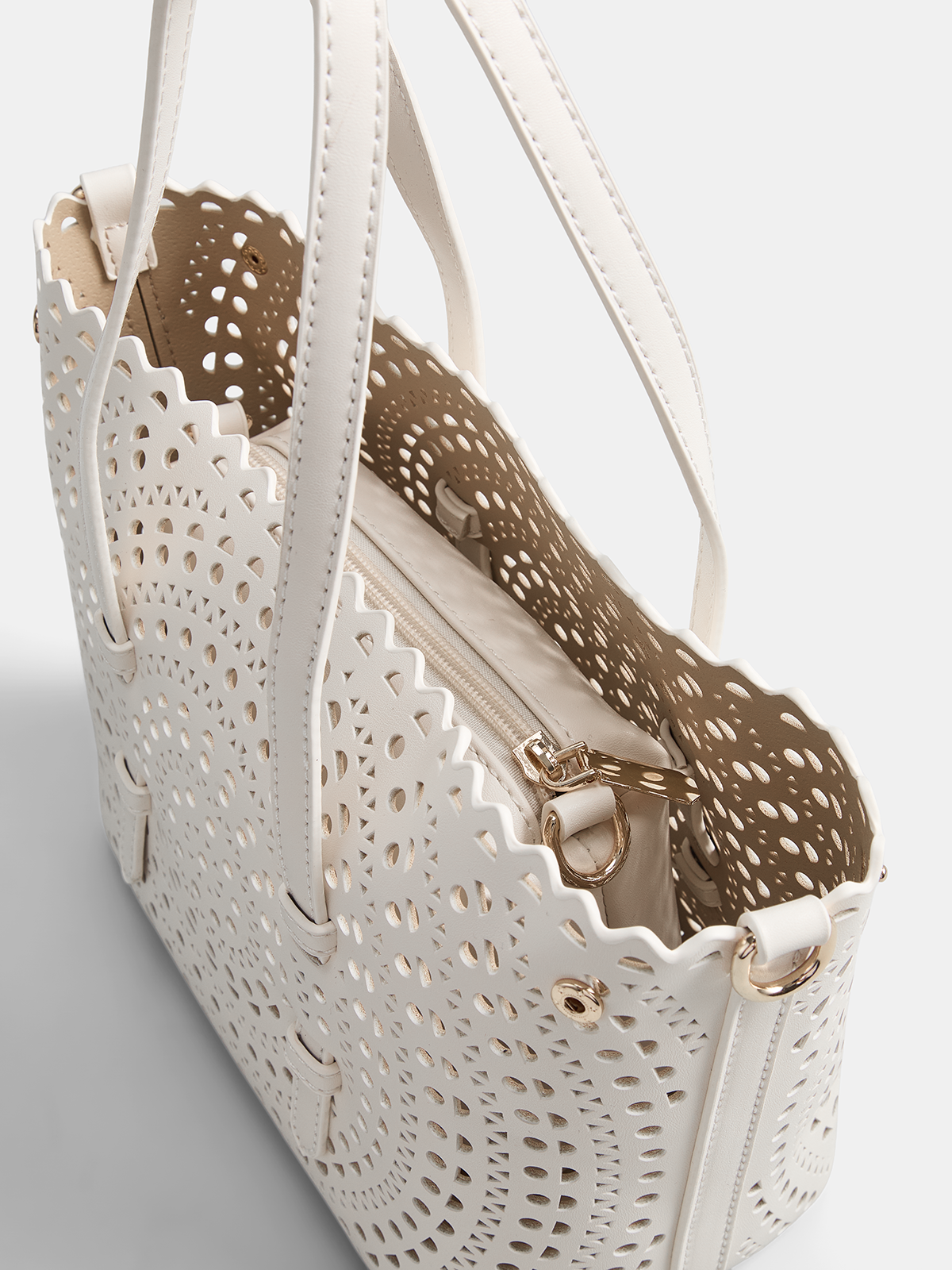 Perforated Top Handle Tote Handbag for Women Everyday Use