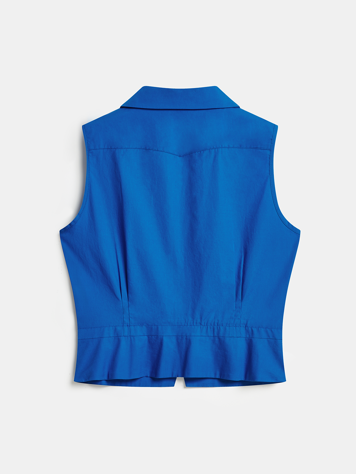Cotton Sleeveless Pleated Button-Down Vest for Women Casual Summer Style
