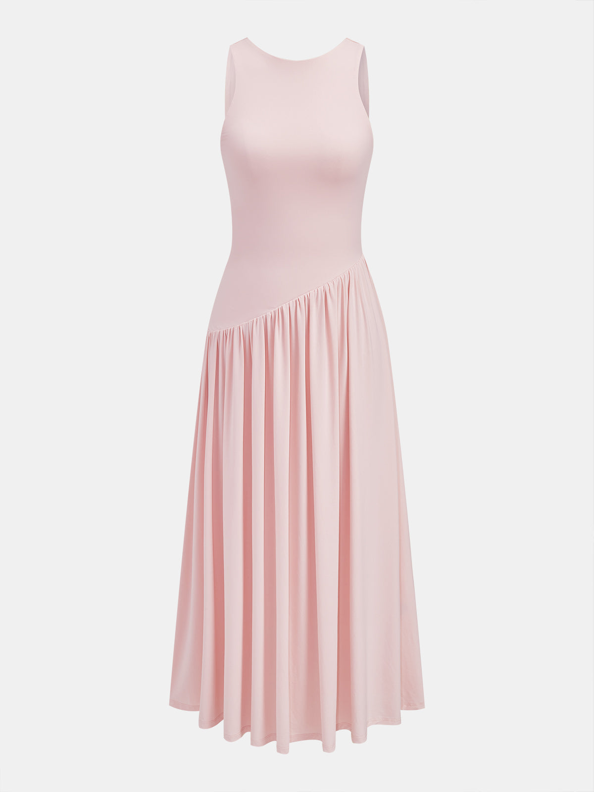 Asymmetric Sleeveless Backless Midi Dress for Women Summer Style