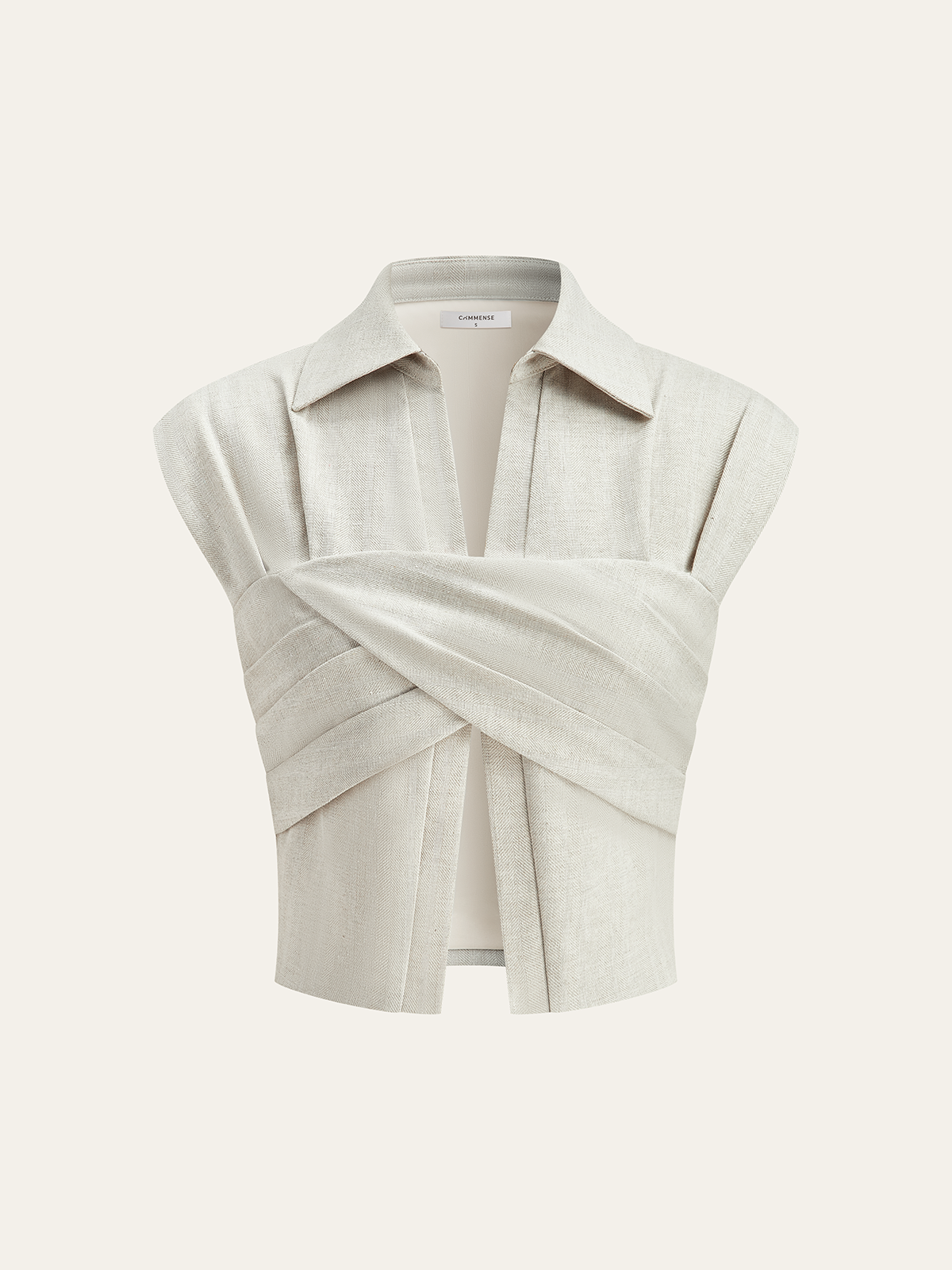 Cotton Linen Wrap Top & Pleated Pants Set for Women Comfort Fit