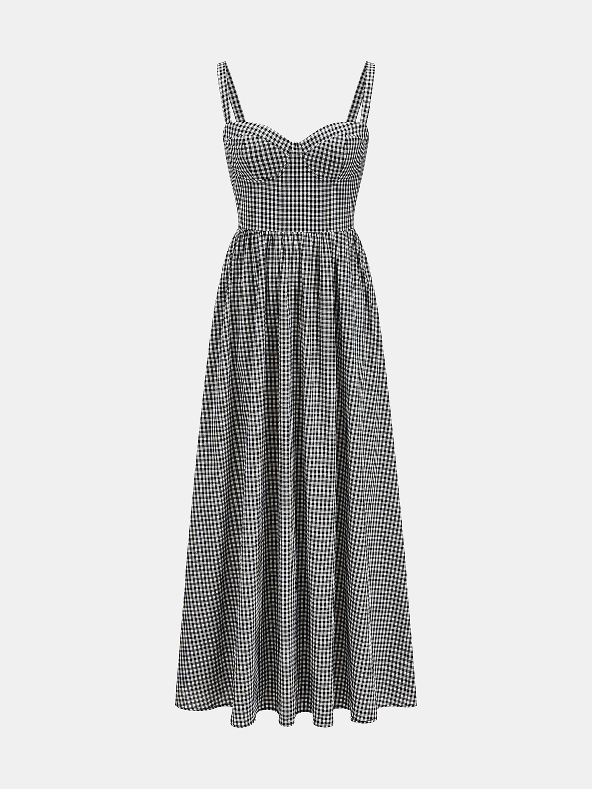 Gingham Cotton Cami Maxi Dress Women's Summer Casual Wear