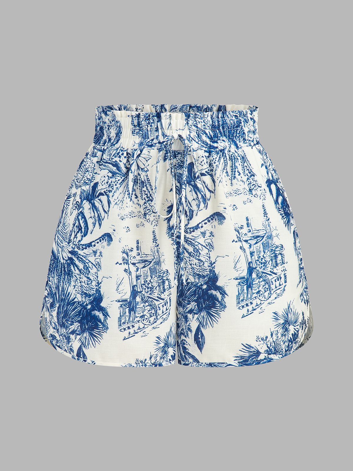 Casual Toile Print Shirt & Shorts Summer Lounge Set