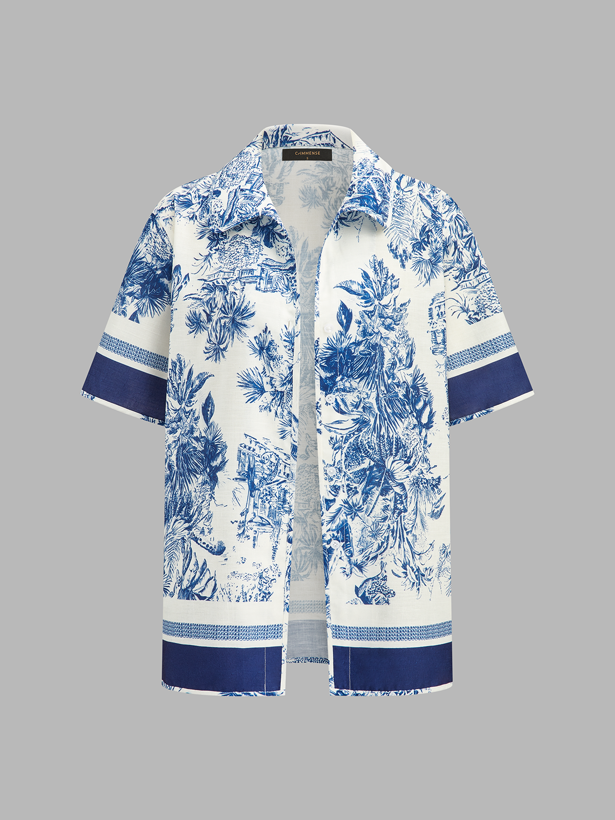 Casual Toile Print Shirt & Shorts Summer Lounge Set