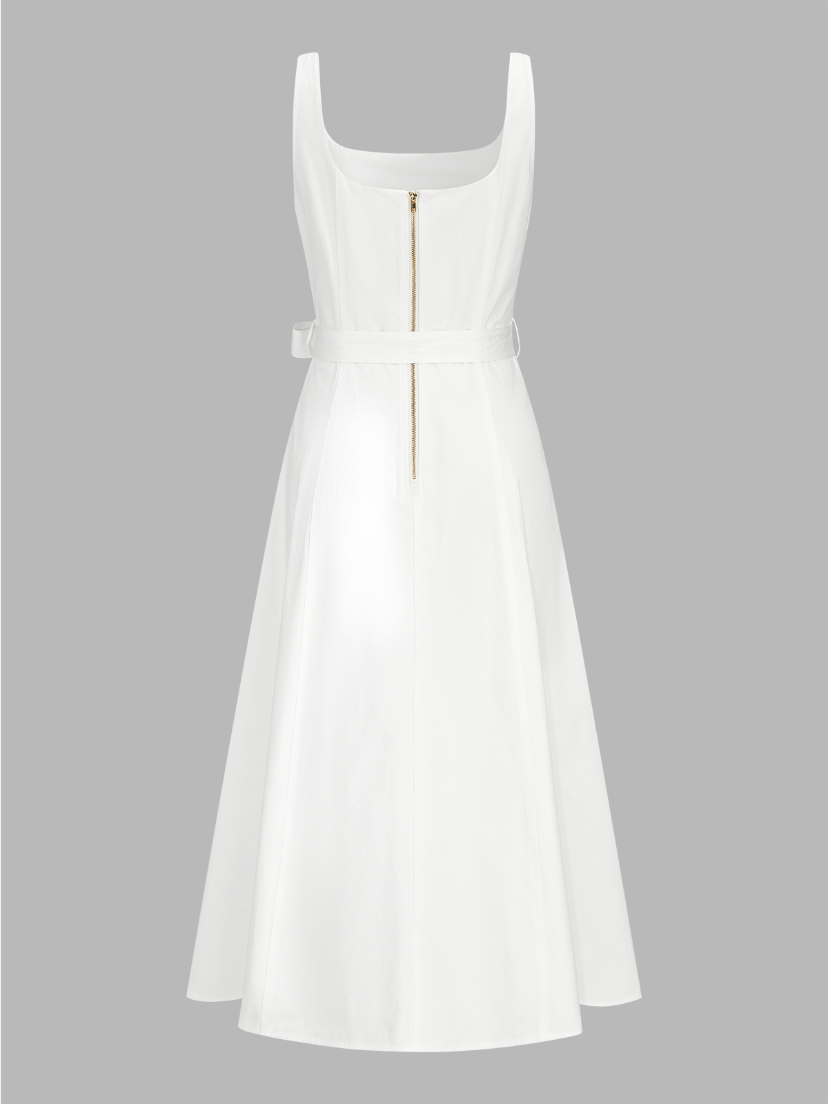 Eyelet Embroidery Belted Square Neck Maxi Dress Women's Summer Fashion