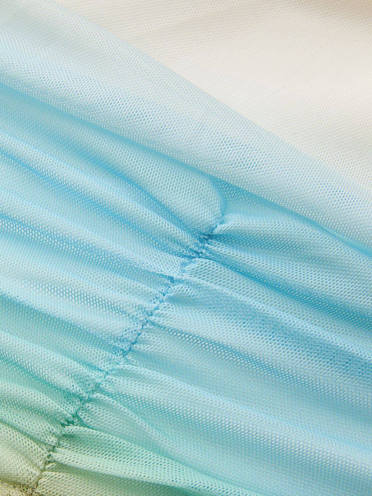 Gradient Mesh Backless Maxi Dress with Elegant Draped Design