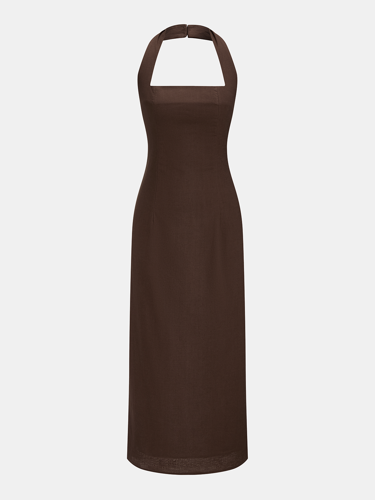 Cotton & Linen Halter Backless Split Dress Summer Casual Maxi
