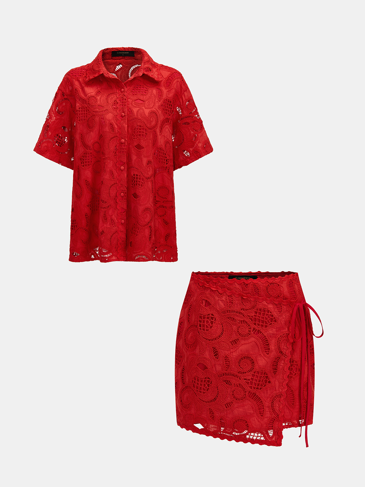 Eyelet Embroidery Wrap Mini Skirt Women's Casual Summer Skirt