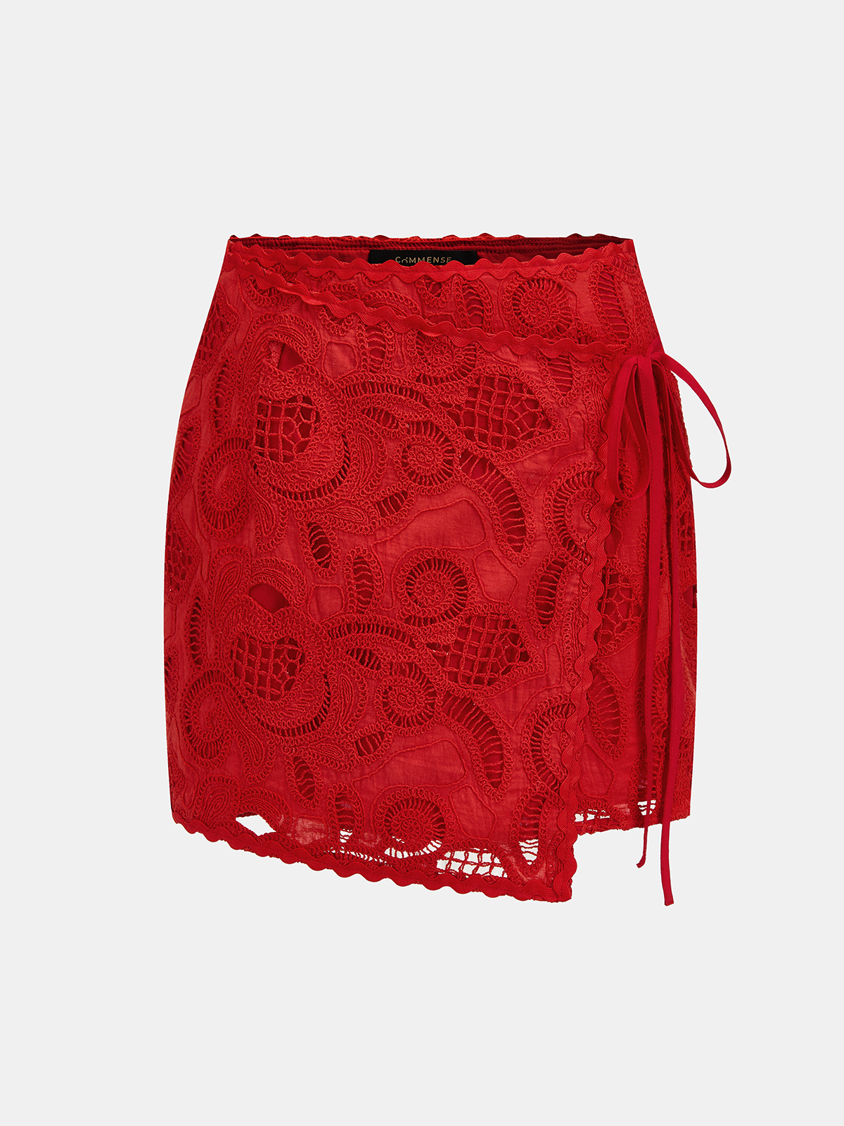 Eyelet Embroidery Wrap Mini Skirt Women's Casual Summer Skirt