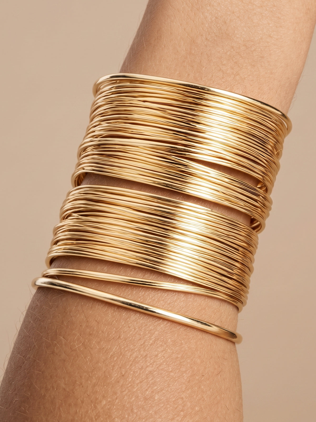 Multilayer Open Cuff Bangle Bracelet, Adjustable Stackable Jewelry for Women