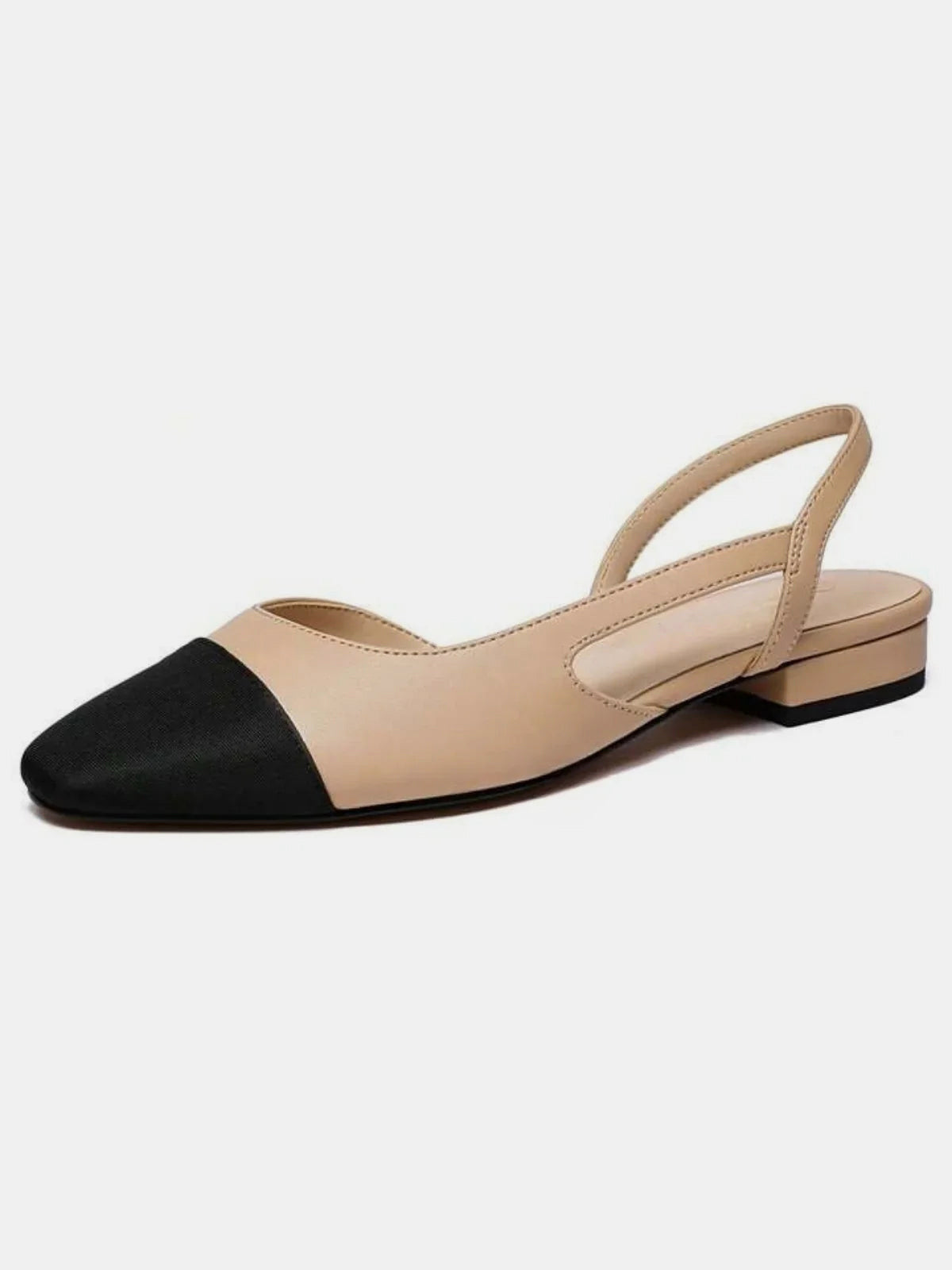 Square Toe Slingback Low Heel Sandals for Women Elegant Dress Shoes
