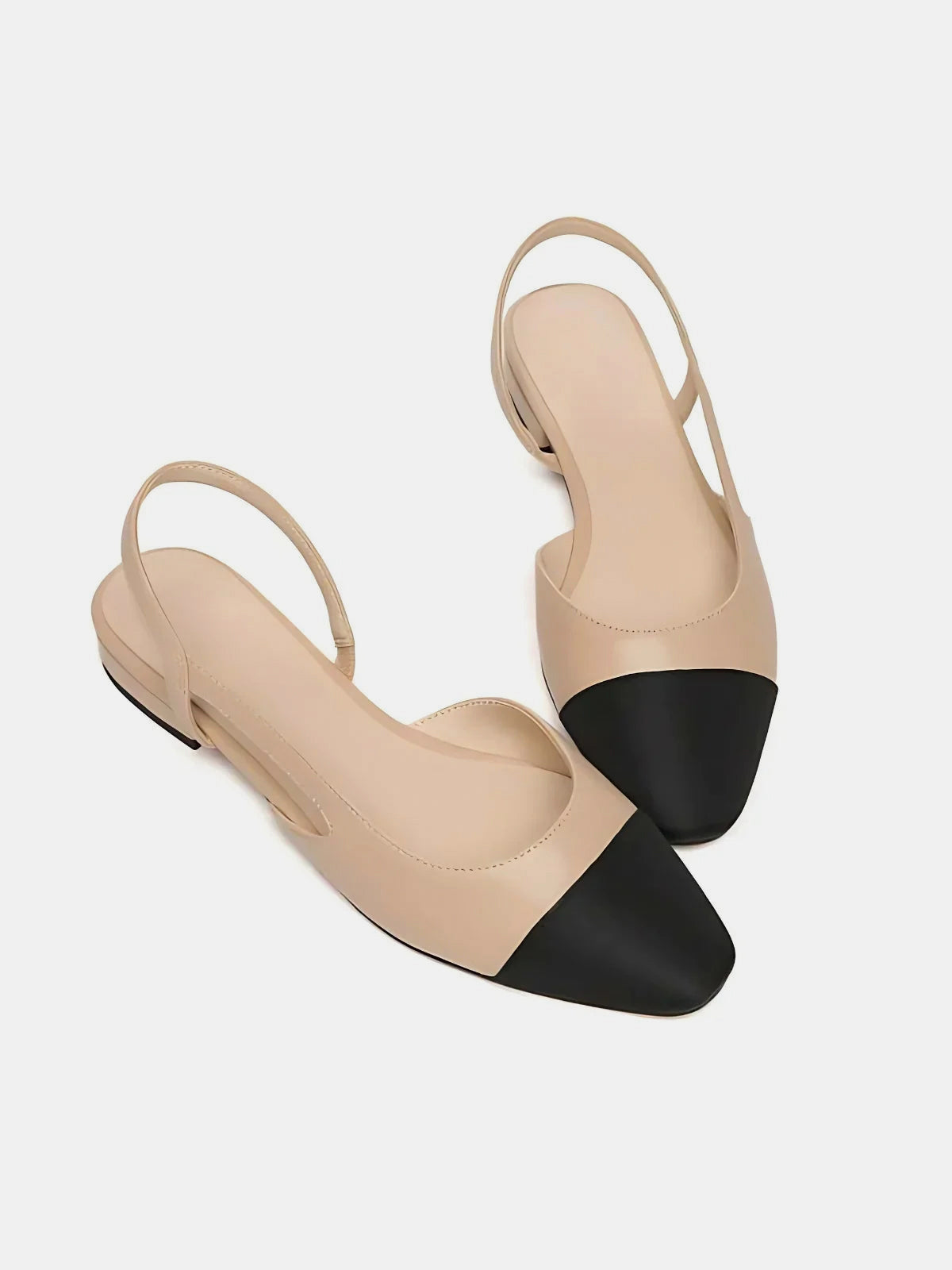 Square Toe Slingback Low Heel Sandals for Women Elegant Dress Shoes
