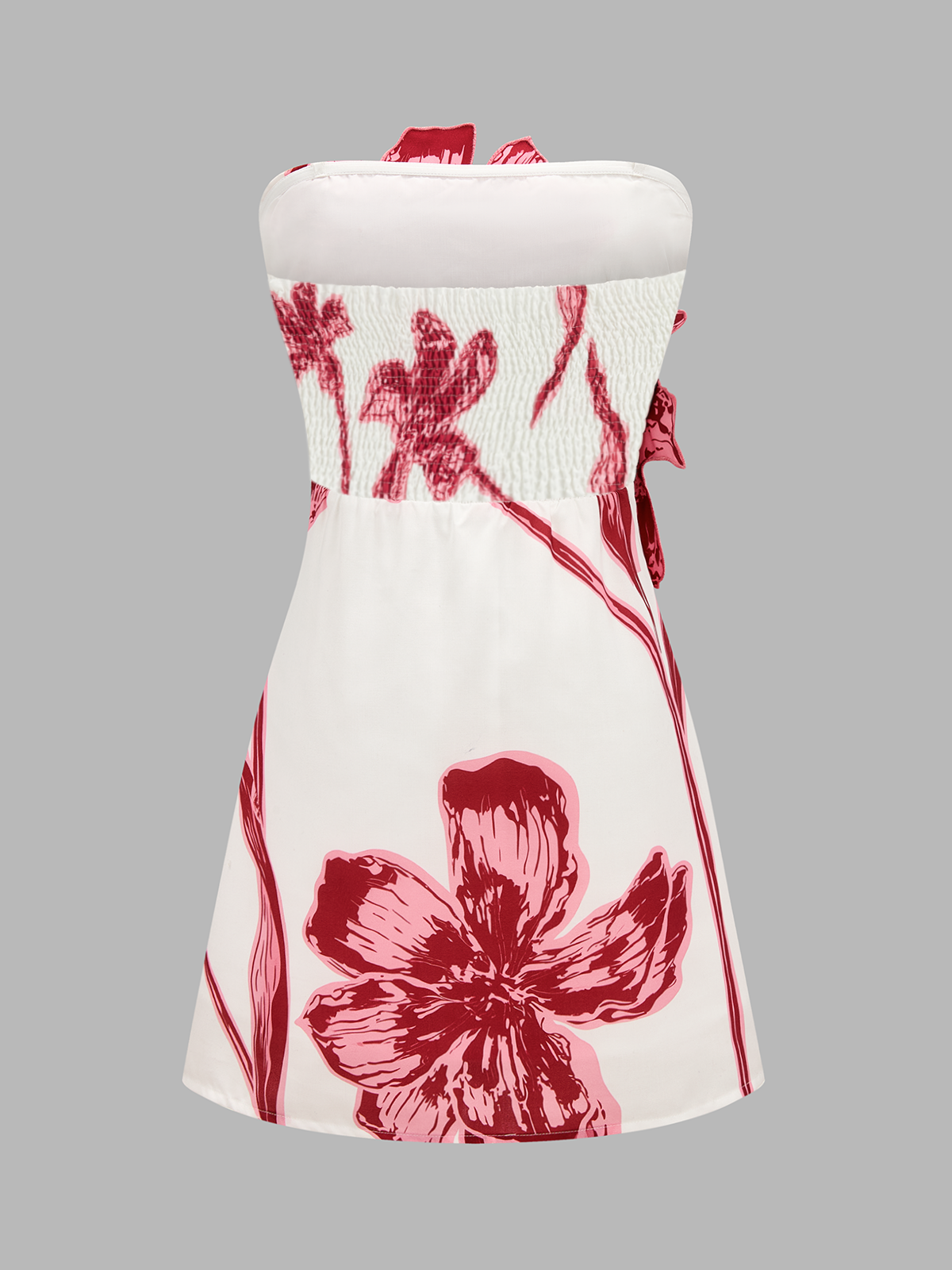 3D Floral Strapless Mini Dress for Summer Weddings and Parties